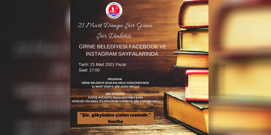 Girne Belediyesi dijital ortamda şiir dinletisi etkinliği gerçekleştirecek