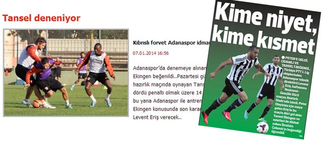 Tansel Adanaspor’da