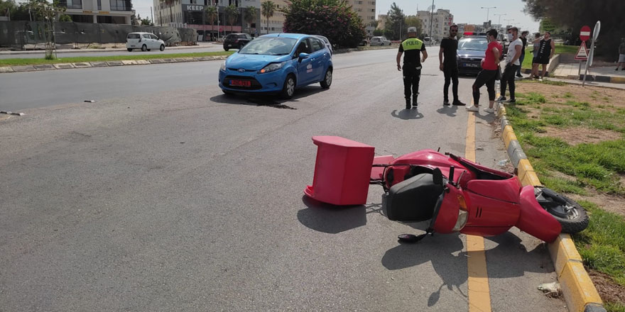 Gönyeli'de kaza, motosiklet sürücüsü ağır yaralı