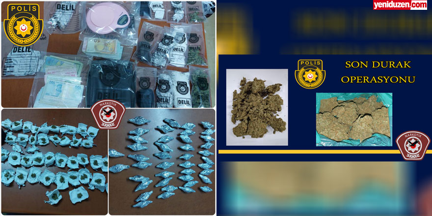 2 operasyon, yüklü miktarda uyuşturucu, toplam 4 tutuklu