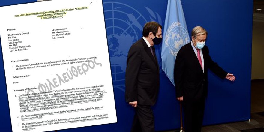Filelefteros, Guterres-Anastasiadis görüşmesinin gizli toplantı notlarını yayınladı
