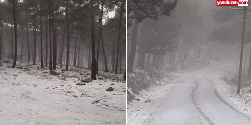 Kıbrıs soğuk hava kütlesinin etkisinde… Selvilitepe ile Alevkayası arasına kar yağdı