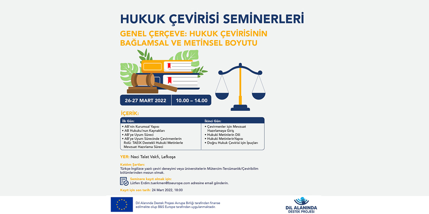“Hukuk Çevirisinin Bağlamsal ve Metinsel Boyutu” başlıklı seminer düzenleniyor