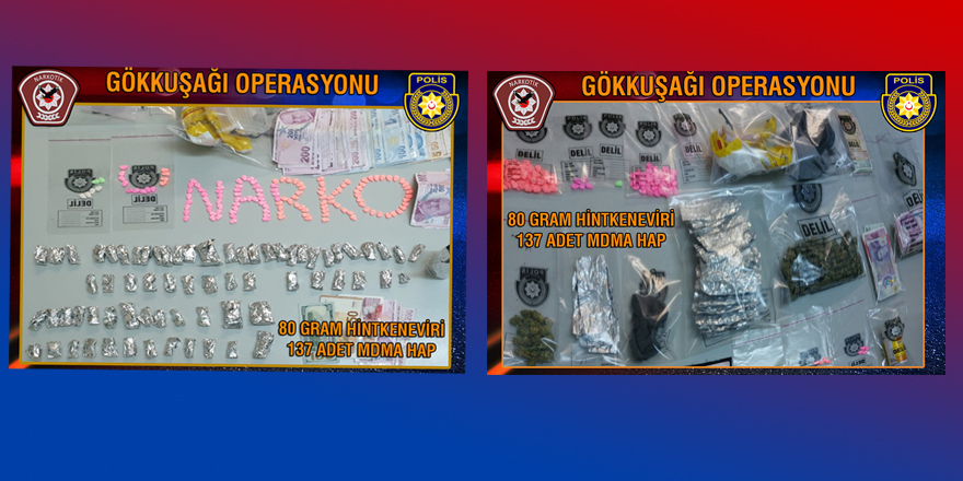 Gökkuşağı Operasyonu’nda yüklü miktarda uyuşturucu, 4 tutuklu