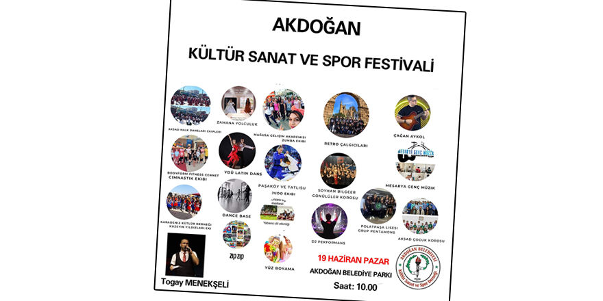Akdoğan Belediyesi Kültür Sanat ve Spor Derneği festival düzenliyor