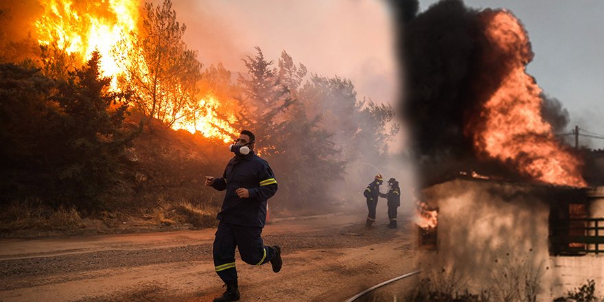 Atina yakınlarında orman yangını büyüdü: Evler hasar gördü, hastane boşaltıldı