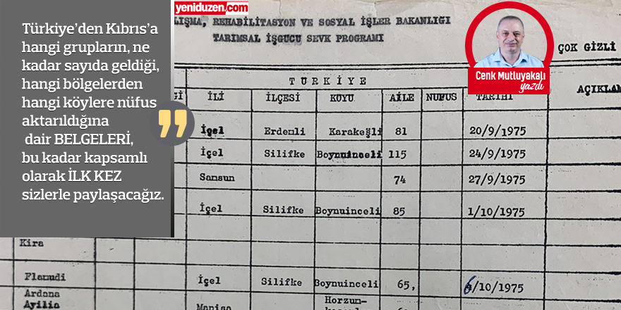 YIL: 1975 Kıbrıs’ın kuzeyine nüfus aktarımı