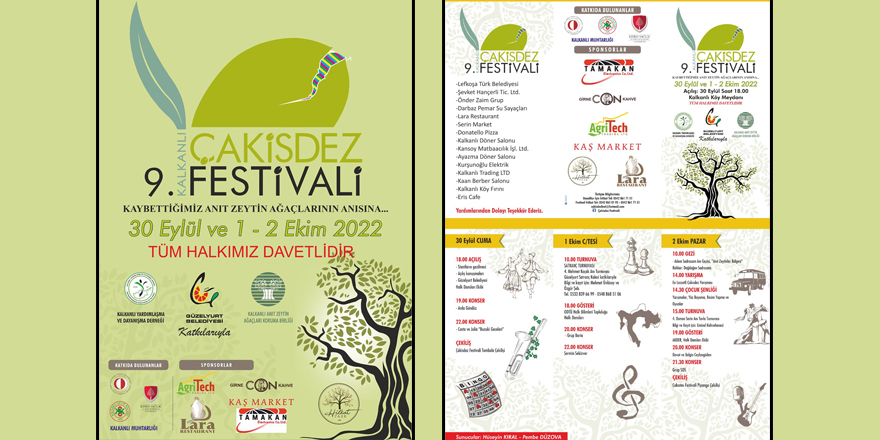 Kalkanlı Çakisdez Festivali Cuma günü başlıyor