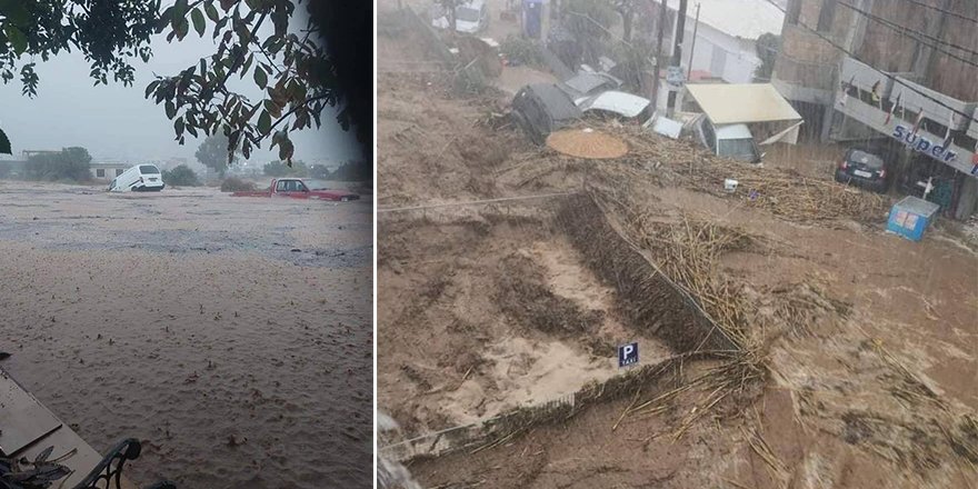 Girit Adası'nı sel vurdu: 1 ölü, 3 kayıp