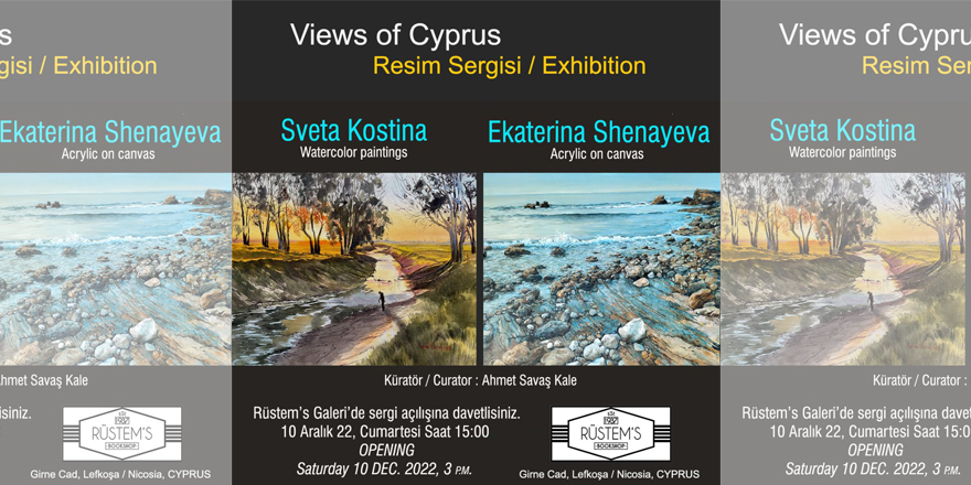 Kıbrıs Manzaraları sergisi 10 Aralık’ta Rüstem Kitabevi’nde…