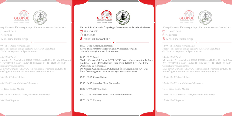 "Kuzey Kıbrıs'ta İfade Özgürlüğü: Korunması ve Sınırlandırılması" isimli panel düzenlenecek