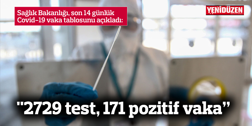 "Toplam 2729 test yapıldı, 171 pozitif vakaya rastlandı"