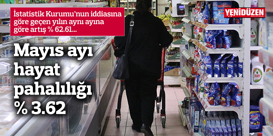 Mayıs ayı hayat pahalılığı yüzde 3.62…