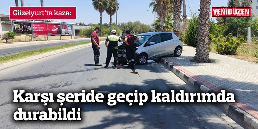 Karşı şeride geçip kaldırımda durabildi