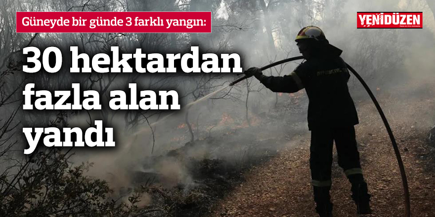 Güneyde dünkü yangınlar sonucunda 30 hektardan fazla bir alan yandı