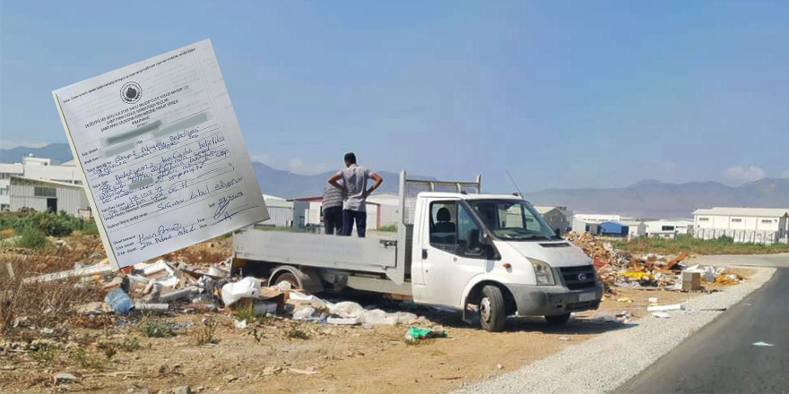 Alayköy Sanayi Bölgesi’nde yasak bölgeye çöp döken şahsa ceza kesildi