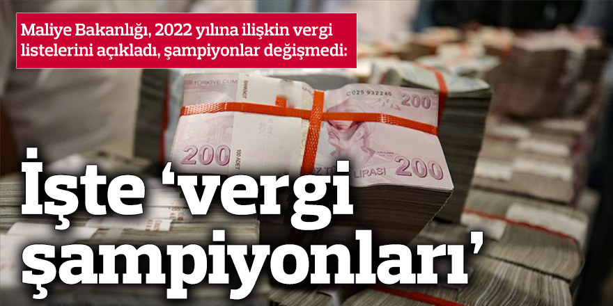 İşte “vergi şampiyonları”