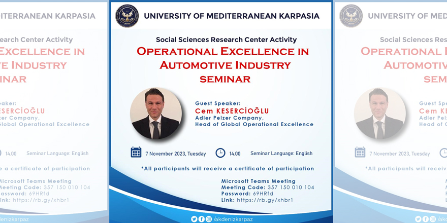 Akdeniz Karpaz Üniversitesi, Otomotiv Sektöründeki Yenilikler Semineri yapıyor