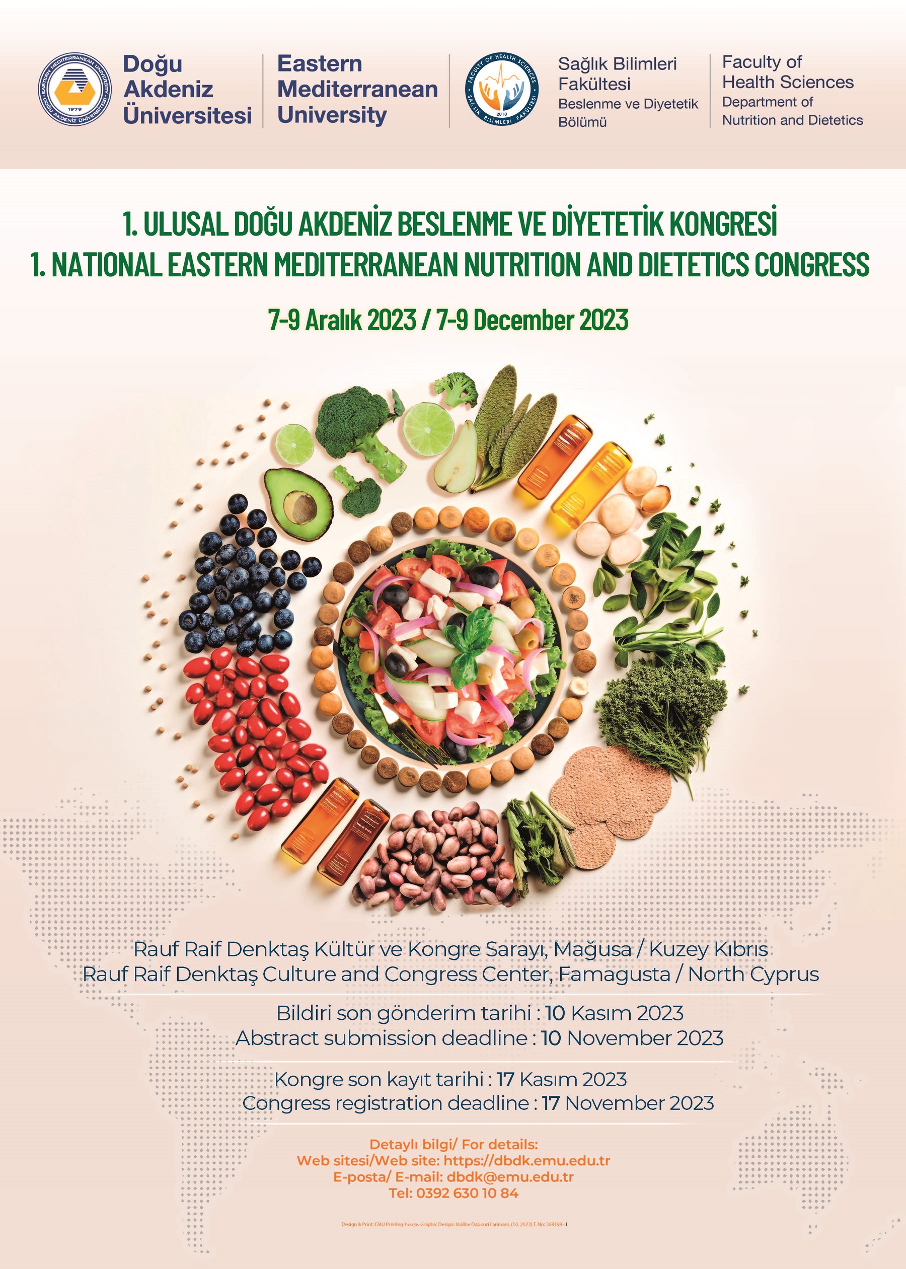 DAÜ Beslenme ve Diyetetik Bölümü I. Ulusal Doğu Akdeniz Beslenme ve Diyetetik Kongresi düzenliyor