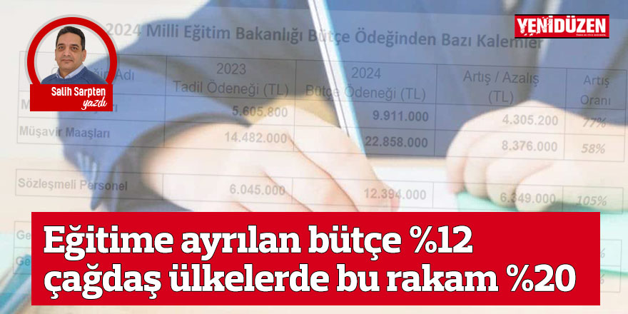 Eğitime ayrılan bütçe %12, çağdaş ülkelerde bu rakam %20