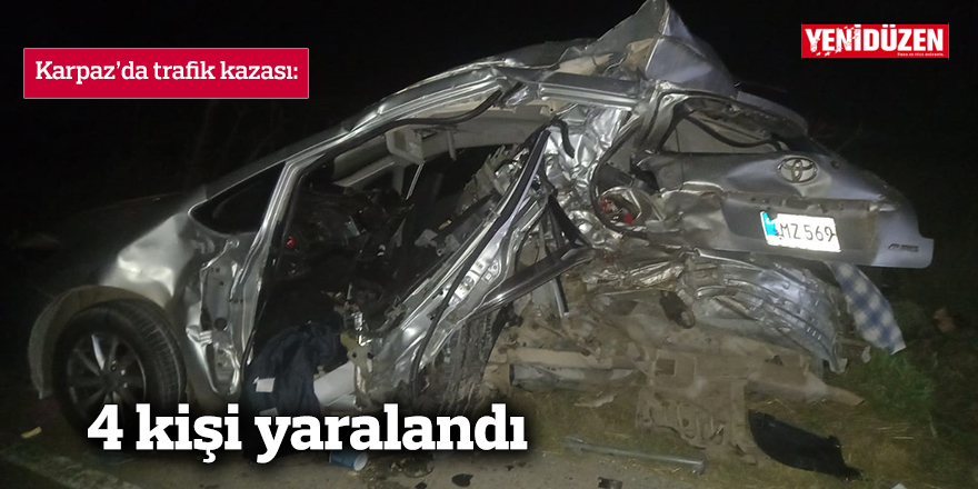 Karpaz'da trafik kazası: 4 yaralı