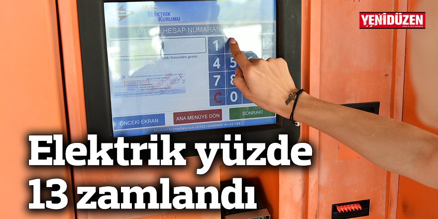 Elektrik yüzde 13 zamlandı