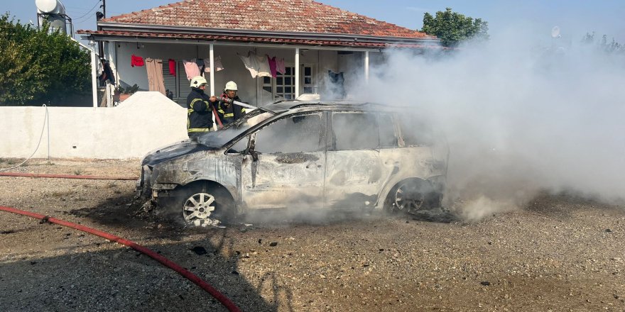 Beyköy'de araç yangını