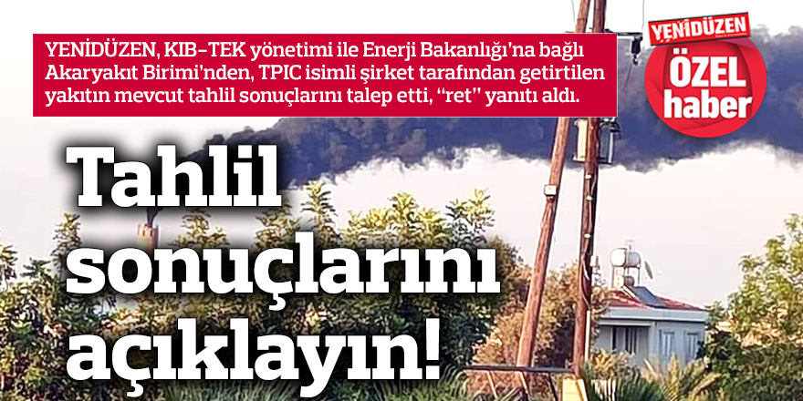 Tahlil  sonuçlarını açıklayın!