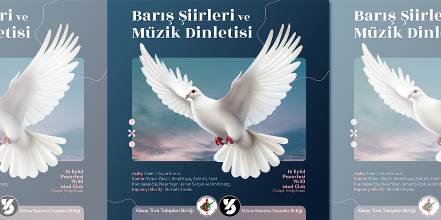 "Barış Şiirleri ve Müzik Dinletisi" pazartesi akşamı KTTB Lokali'nde yer alacak