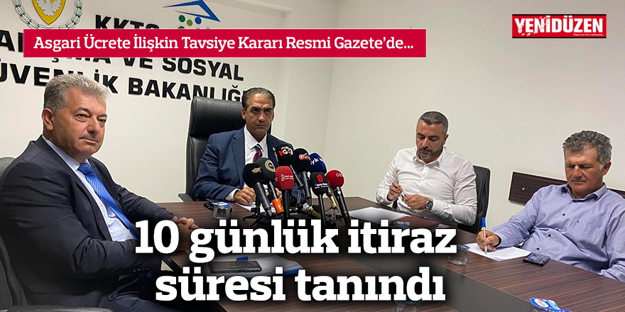 Asgari Ücrete İlişkin Tavsiye Kararı Resmi Gazete’de...