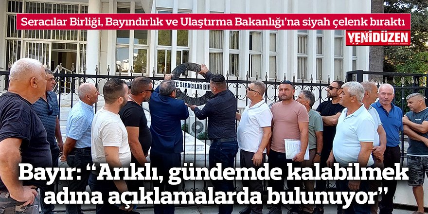 Seracılar Birliği, Bayındırlık ve Ulaştırma Bakanlığı’na siyah çelenk bıraktı