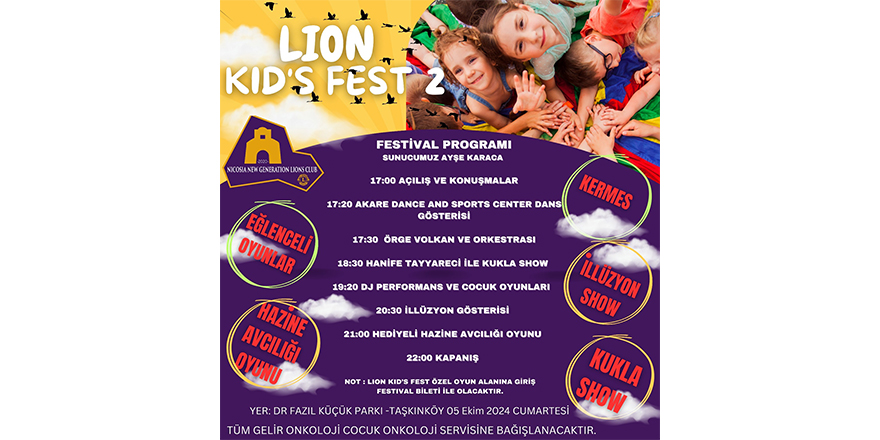 Lion Kids Fest’in ikincisi 5 Ekim’de...