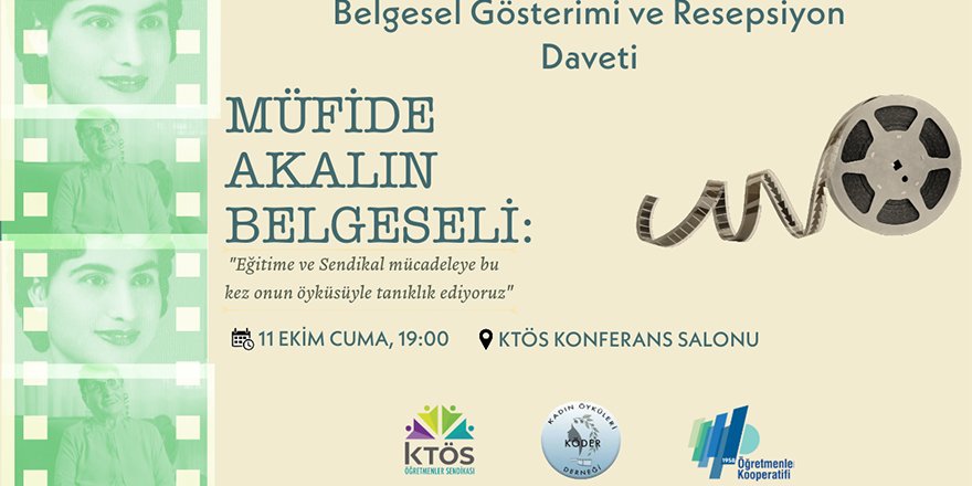 Müfide Hanım belgeseli bu akşam saat 19.00’da KTÖS Konferans Salonu'nda gösterilecek