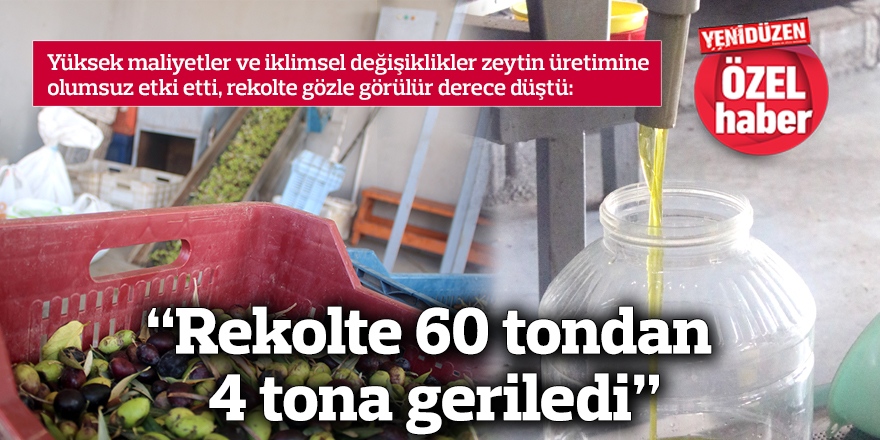 “Rekolte 60 tondan 4 tona geriledi”