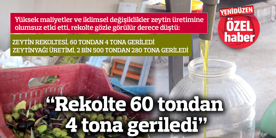 “Rekolte 60 tondan 4 tona geriledi”