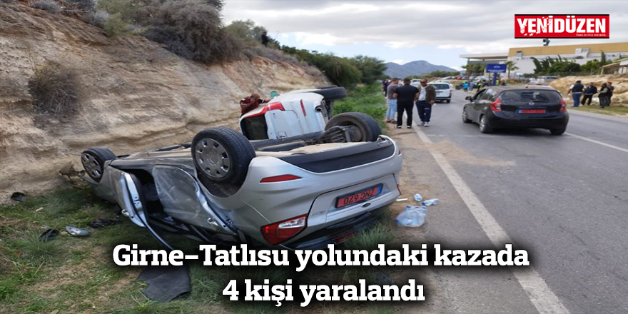 Girne-Tatlısu yolundaki kazada 4 kişi yaralandı...