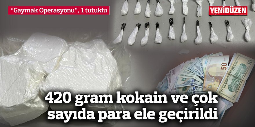 420 gram kokain ve çok sayıda para ele geçirildi