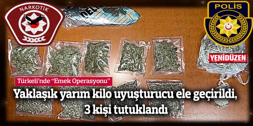 Polisten Türkeli’nde “Emek Operasyonu”…Yaklaşık yarım kilo uyuşturucu ele geçirildi, üç kişi tutuklandı