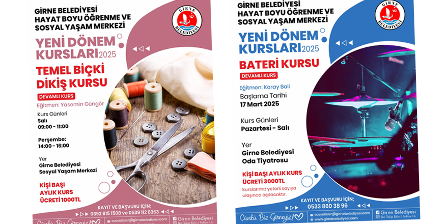 Girne Belediyesi yeni dönem kursları başlıyor