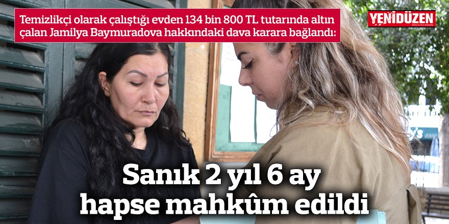 Sanık 2 yıl 6 ay hapse mahkûm edildi