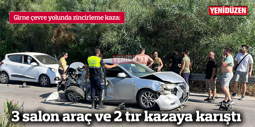 Girne çevre yolunda zincirleme kaza