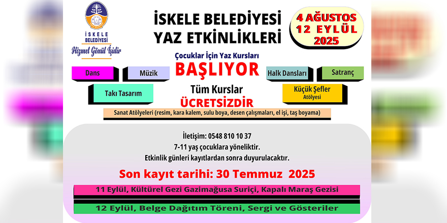 İskele Belediyesi çocuklara yönelik yaz etkinlikleri düzenleyecek