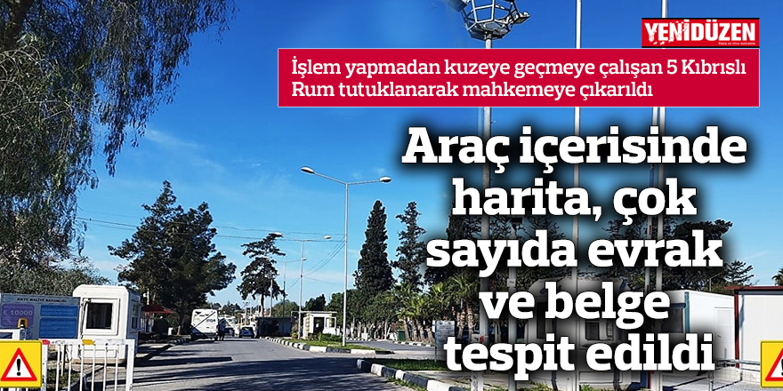 Araç içerisinde harita, çok sayıda evrak ve belge tespit edildi