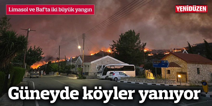 Limasol ve Baf bölgelerinde yangın