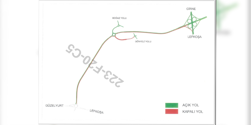 Lefkoşa Kuzey Çevre Yolunun bir kısmı 18.00’den itibaren trafiğe kapatılacak