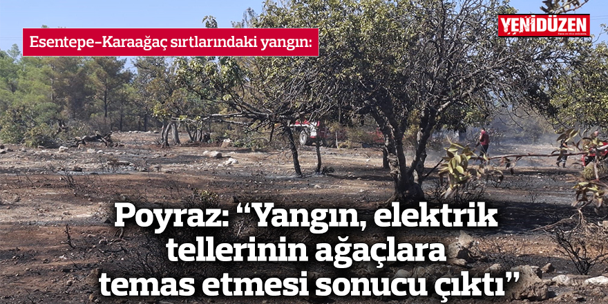 Poyraz: “Yangın, elektrik tellerinin ağaçlara temas etmesi sonucu çıktı”