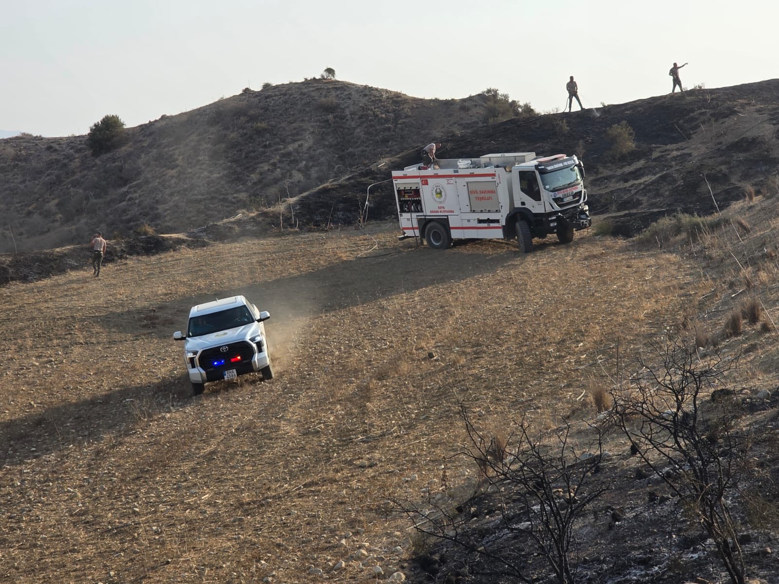 Hisarköy-Kozanköy arasında çıkan yangın korkuttu
