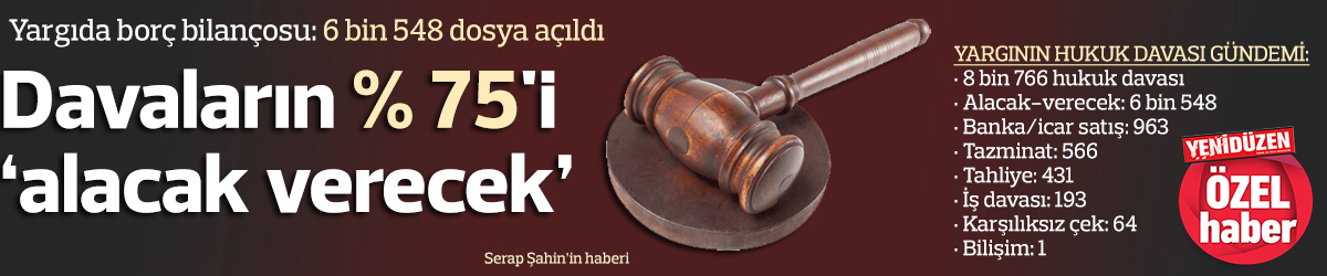 Davaların % 75'i  ‘alacak verecek’