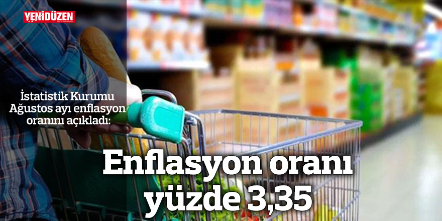 Ağustos ayı enflasyonu yüzde 3,35