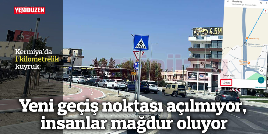 Kermiya'da 1 kilometrelik kuyruk